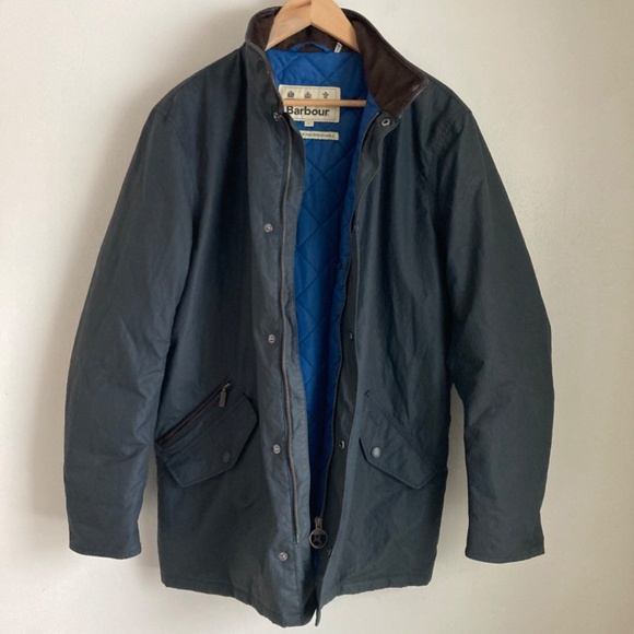 Barbour Dark Blue Raincoat - Picture 7 of 13